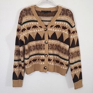 HYFVE Aztec Front Button Sweater, size Large